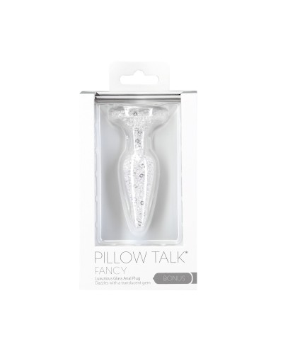 Стеклянная анальная пробка Pillow Talk Fancy Luxurious Glass Anal Plug, ⌀3,1см, вибропуля в подарок