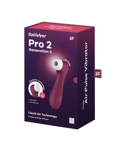 Вакуумный клиторальный стимулятор Satisfyer Pro 2 Generation 3 with Liquid Air Wine Red