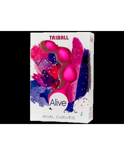 Анальные шарики Alive Triball Pink, силикон, макс. диаметр 2см