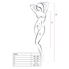 Бодістокінг Passion BS005 white, укорочений комбінезон