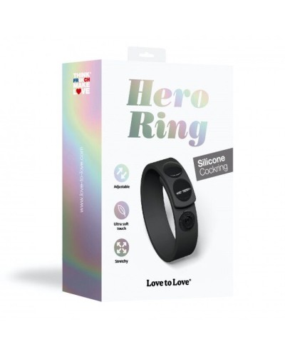 Регулируемое эрекционное кольцо на кнопках Love To Love HERO RING - BLACK ONYX