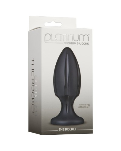 Анальний плаг із каналами для змащення Doc Johnson Platinum Premium Silicone — The Rocket — Black