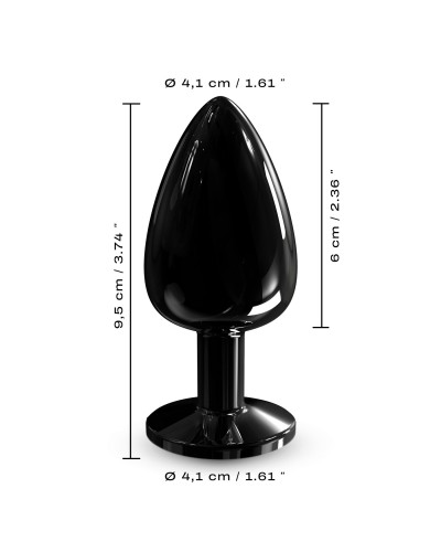 Металева анальна пробка із прикрасою у вигляді кристалу Dorcel - Diamond Plug BLACK L