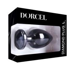 Металева анальна пробка із прикрасою у вигляді кристалу Dorcel - Diamond Plug BLACK L