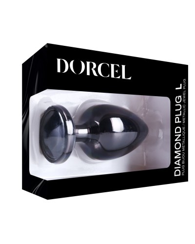 Металева анальна пробка із прикрасою у вигляді кристалу Dorcel - Diamond Plug BLACK L