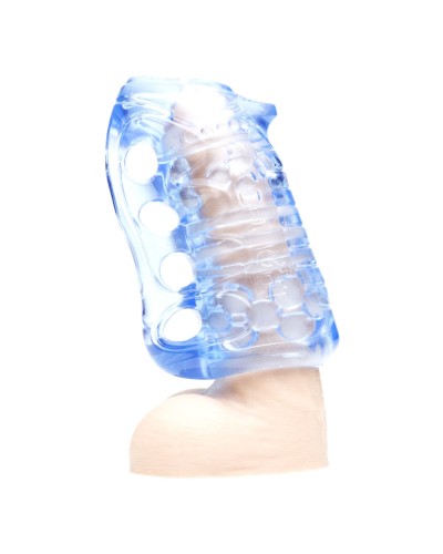 Мастурбатор Fleshlight Fleshskins Grip Blue Ice, надежная фиксация на руке, отлично для пар и минета