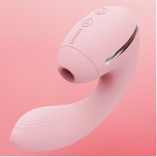 Вакуумний вібратор Kistoy Tina Mini Pink, вагінально-кліторальний