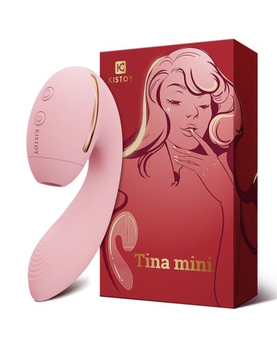 Вакуумний вібратор Kistoy Tina Mini Pink, вагінально-кліторальний