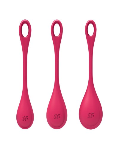 Набор йони бусин Satisfyer Yoni Power 1 Red, диаметр 2-2,5-3см, вес 22-46-74гр