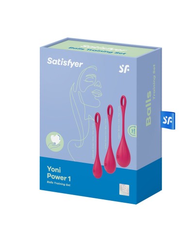 Набор йони бусин Satisfyer Yoni Power 1 Red, диаметр 2-2,5-3см, вес 22-46-74гр