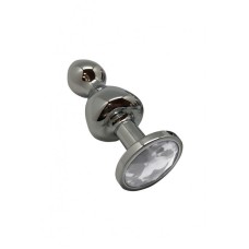 Анальна пробка Wooomy Lollypop Double Ball Metal Plug S