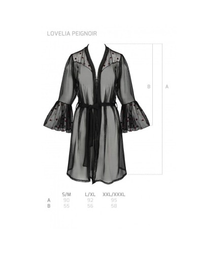 Повітряний пеньюар LOVELIA PEIGNOIR black L/XL - Passion