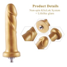 Золотий фалоімітатор Hismith 6.8″ Golden Silicone Dildo, система KlicLok