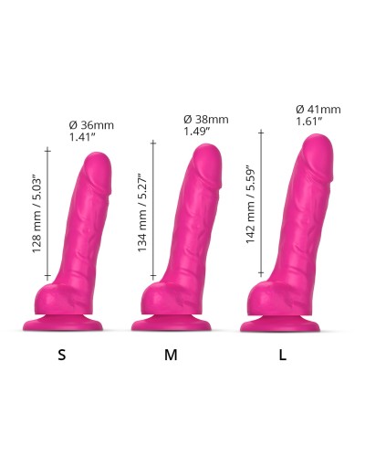 Реалістичний фалоімітатор Strap-On-Me Sliding Skin Realistic Dildo Fuchsia - S, ефект рухливої шкіри