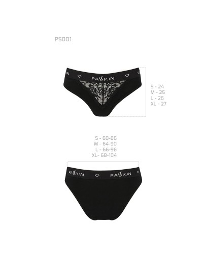 Трусики з широкою гумкою і мереживом Passion PS001 PANTIES black, size L