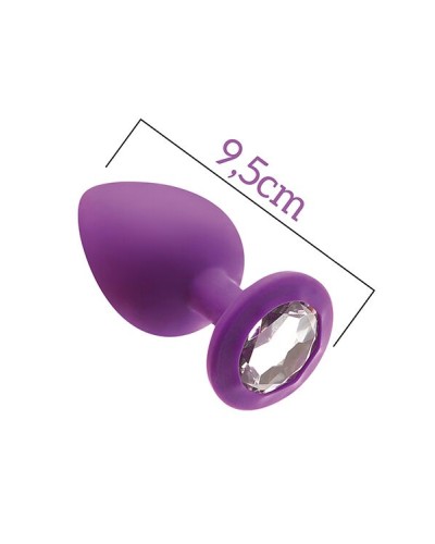 Анальна пробка з кристалом MAI Attraction Toys №49 Purple, довжина 9,5 см, діаметр 4 см