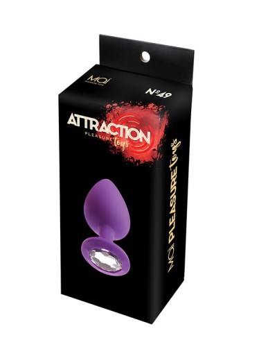 Анальна пробка з кристалом MAI Attraction Toys №49 Purple, довжина 9,5 см, діаметр 4 см