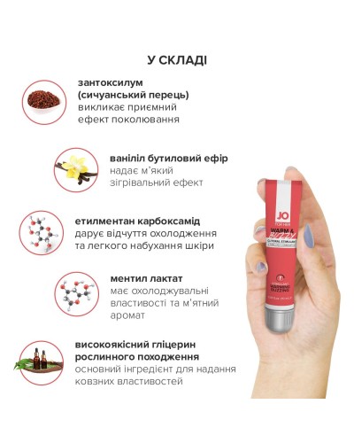 Возбуждающий гель для клитора System JO WARM & BUZZY (10 мл) с эффектом жидкого вибратора