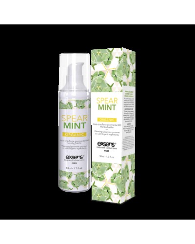 Массажное масло EXSENS Organic Spear Mint 50мл разогревающее, без сахара, без парабенов, съедобное