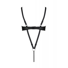 Боди из экокожи Passion Celine Body 6XL/7XL black, с доступом, открытый