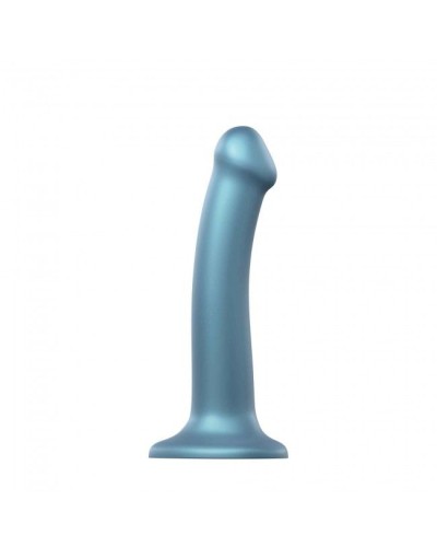 Насадка для страпона Strap-On-Me Mono Density Dildo Blue M, диам. 3,3см, однослойный силикон, гибкий