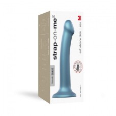Насадка для страпона Strap-On-Me Mono Density Dildo Blue M, діам. 3,3см, одношаровий силікон, гнучки