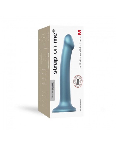 Насадка для страпона Strap-On-Me Mono Density Dildo Blue M, диам. 3,3см, однослойный силикон, гибкий