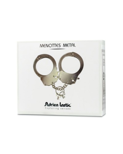 Наручники металеві Adrien Lastic Handcuffs Metallic (поліцейські) (м'ята упаковка)