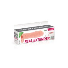 Насадка на член Real Body — Real Extender DICKY із закритою головкою та кільцем для мошонки