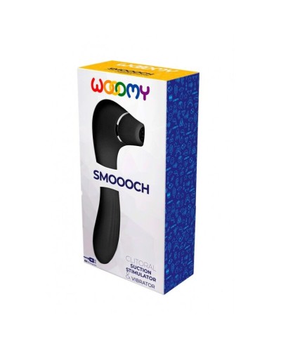 Вакуумний стимулятор з вібрацією Wooomy Smoooch Black Clitoral Suction & Vibration