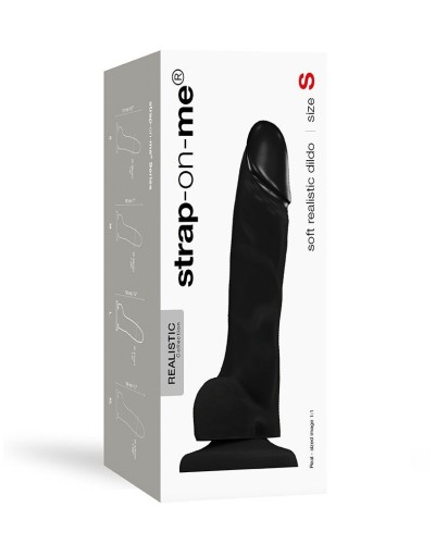 Реалістичний фалоімітатор Strap-On-Me SOFT REALISTIC DILDO Black - Size S