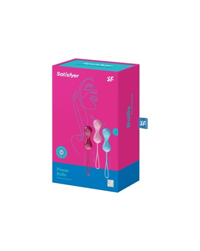 Вагинальные шарики Satisfyer Power Balls (3 пары), диаметр 3,4см, масса 60-76-92г, с шариком внутри