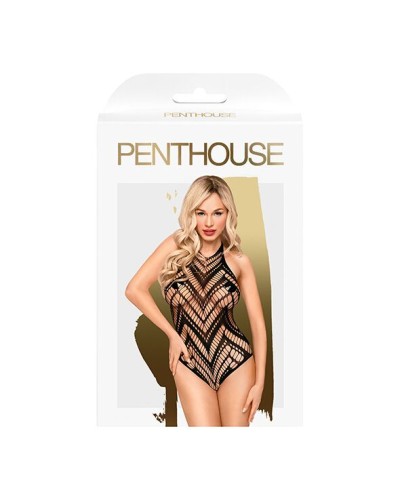 Боди с геометрическим орнаментом Penthouse - Go Hotter Black XL