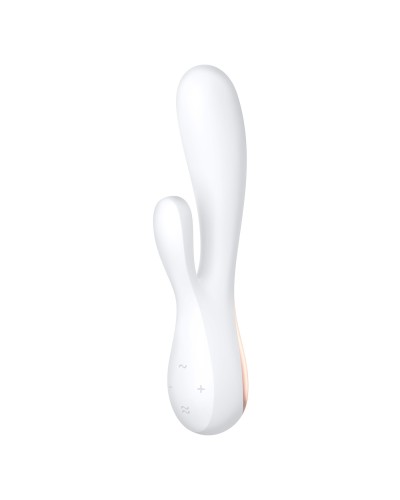 Смарт вібратор-кролик Satisfyer Mono Flex White, 2 мотори, керування через інтернет