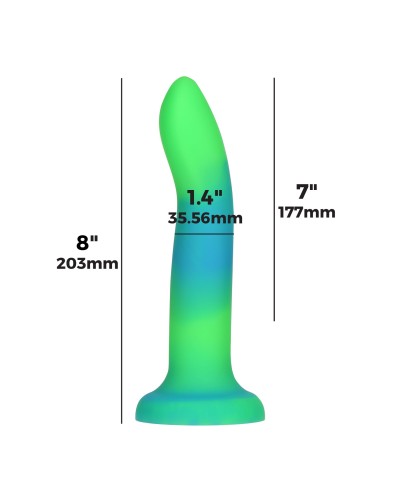 Светящийся в темноте фаллоимитатор ADDICTION Rave 8″ Glow in the Dark Dildo Blue Green, 20,3 см