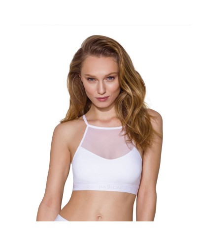 Спортивний топ з прозорою вставкою Passion PS006 TOP white, size XL