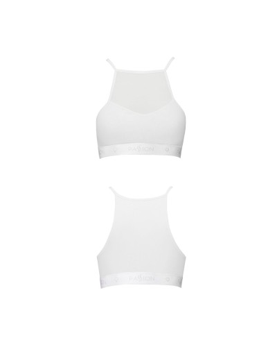 Спортивний топ з прозорою вставкою Passion PS006 TOP white, size XL