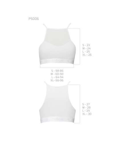 Спортивний топ з прозорою вставкою Passion PS006 TOP white, size XL