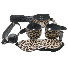 Набір MAI BDSM STARTER KIT Nº 75 Leopard: батіг, кляп, наручники, маска, нашийник, мотузка, затискач