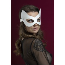 Маска кішечки Feral Feelings - Kitten Mask, натуральна шкіра, біла