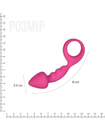 Анальная пробка Adrien Lastic Budy Pink со стимулирующей ножкой, макс. диаметр 2,5см