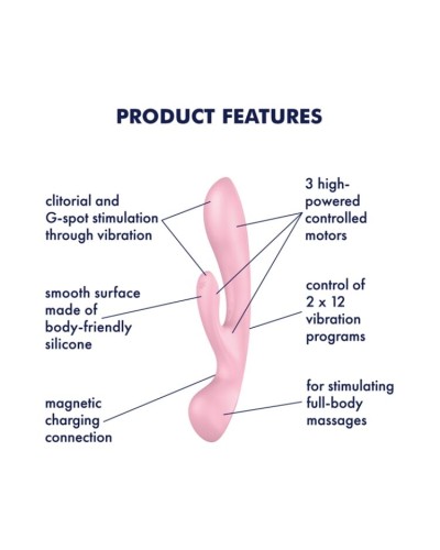 Вібратор-кролик Satisfyer Triple Oh Pink