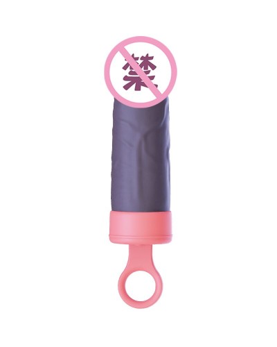 Вібратор CuteVibe Teddy Pink (Black Dildo), реалістичний вібратор під виглядом морозива