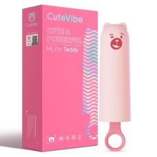Вібратор CuteVibe Teddy Pink (Black Dildo), реалістичний вібратор під виглядом морозива