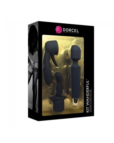 Мінівібромасажер Dorcel Kit Wanderful з насадками (анальна і вагінальна), водонепроникний