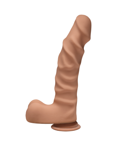 Фалоімітатор Doc Johnson The D - Ragin D - 9 Inch With Balls - ULTRASKYN - Caramel, діаметр 5,1 см