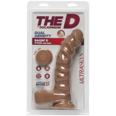 Фалоімітатор Doc Johnson The D - Ragin D - 9 Inch With Balls - ULTRASKYN - Caramel, діаметр 5,1 см