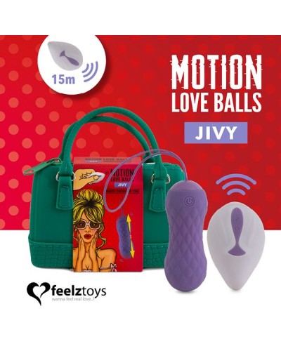 Вагинальные шарики с массажем и вибрацией FeelzToys Motion Love Balls Jivy с пультом ДУ, 7 режимов