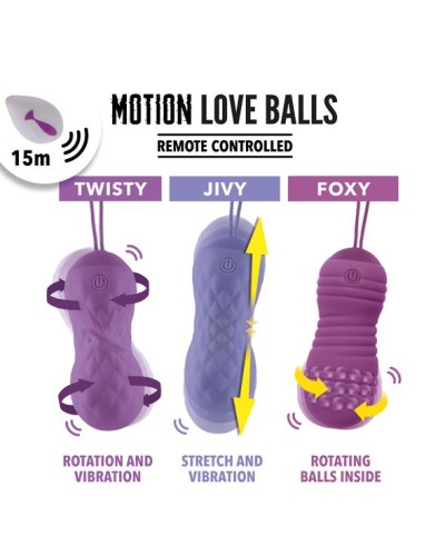 Вагинальные шарики с массажем и вибрацией FeelzToys Motion Love Balls Jivy с пультом ДУ, 7 режимов