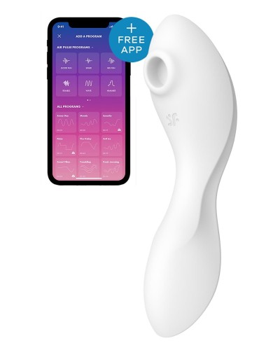 Вакуумний смарт-стимулятор із вібрацією Satisfyer Curvy Trinity 5 (White), керування зі смартфона